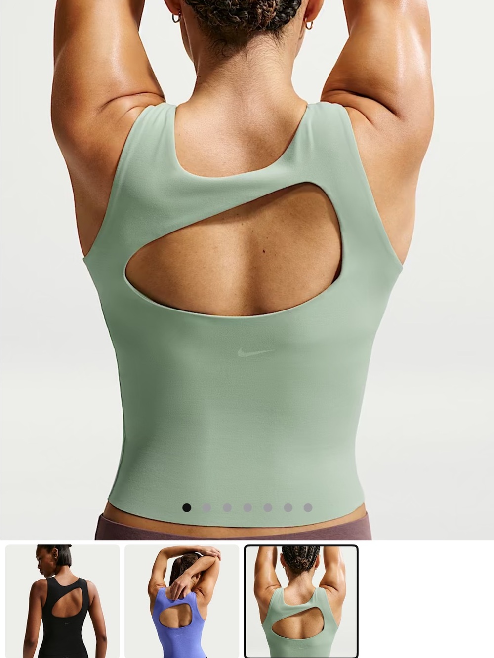 Nike Sage Green Open-Back Crop Tank